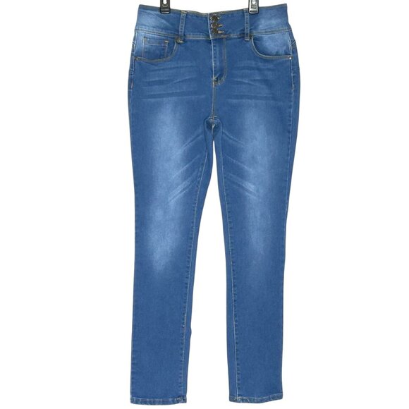 Bamboo Women's Junior size 13 Skinny High Rise Blue Jeans - Picture 1 of 15